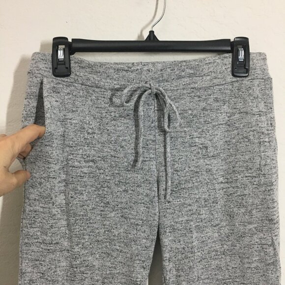 Volume Womens Small Jogger Made in USA Heather Gray 3 White Stripe Drawstring - Picture 2 of 12